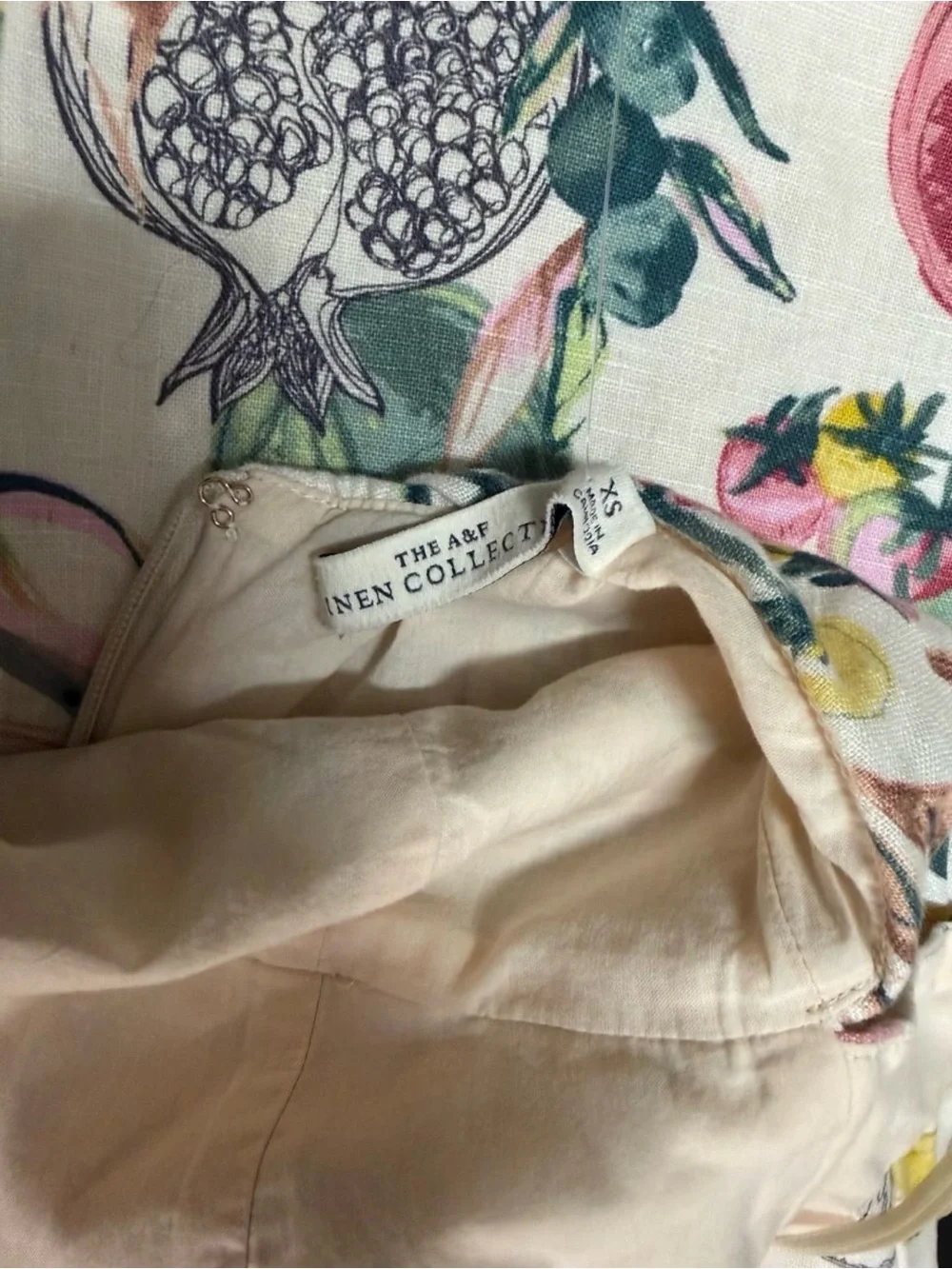 Abercrombie & Fitch White Floral Maxi Dress with Pink, Yellow and Green Accents